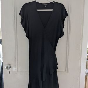 *Sold* Banana Republic Black Ruffle Wrap Dress Size M